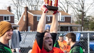 Captain Skalos With the Winning Trophy